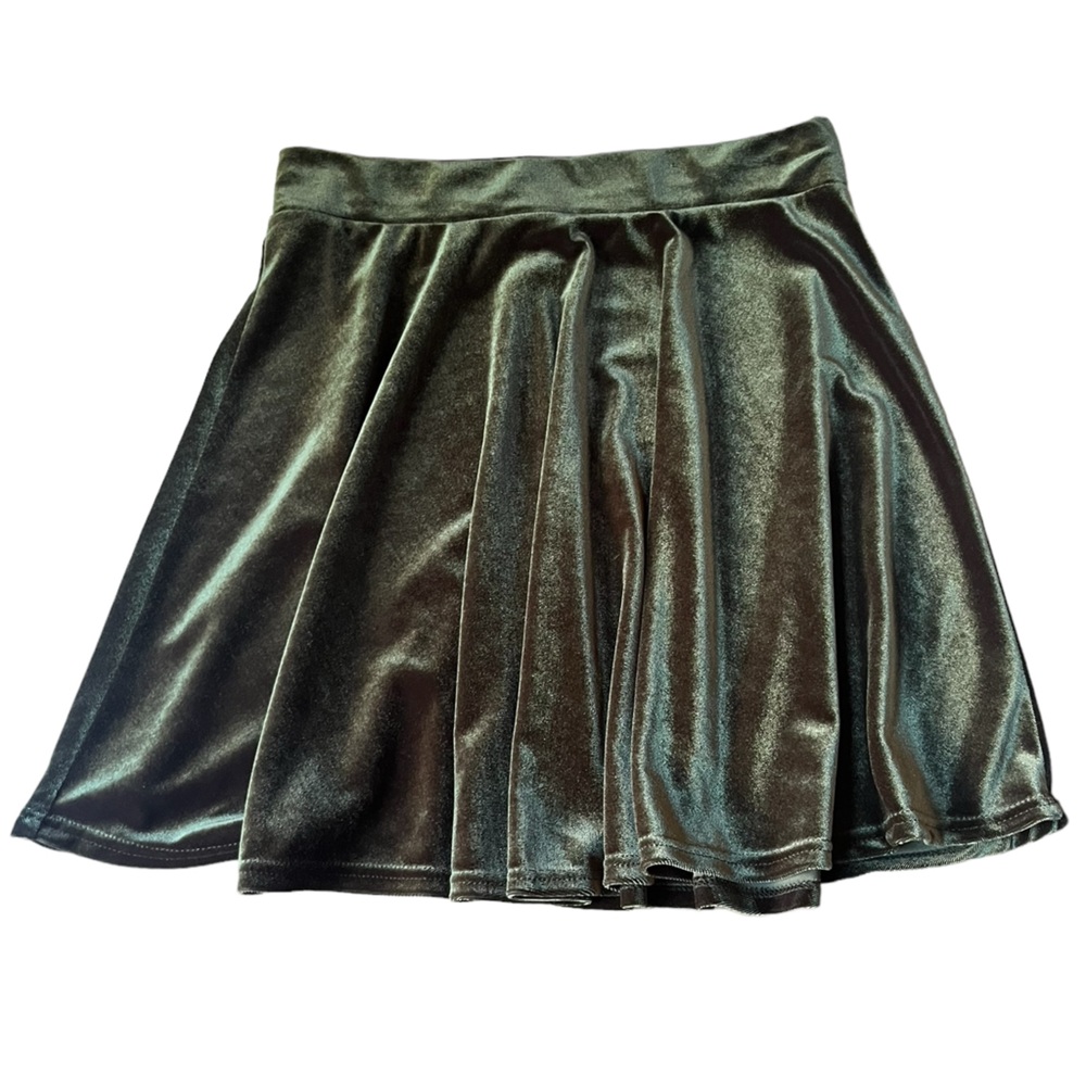 Green Velvet High Waisted Skirt - GUC
